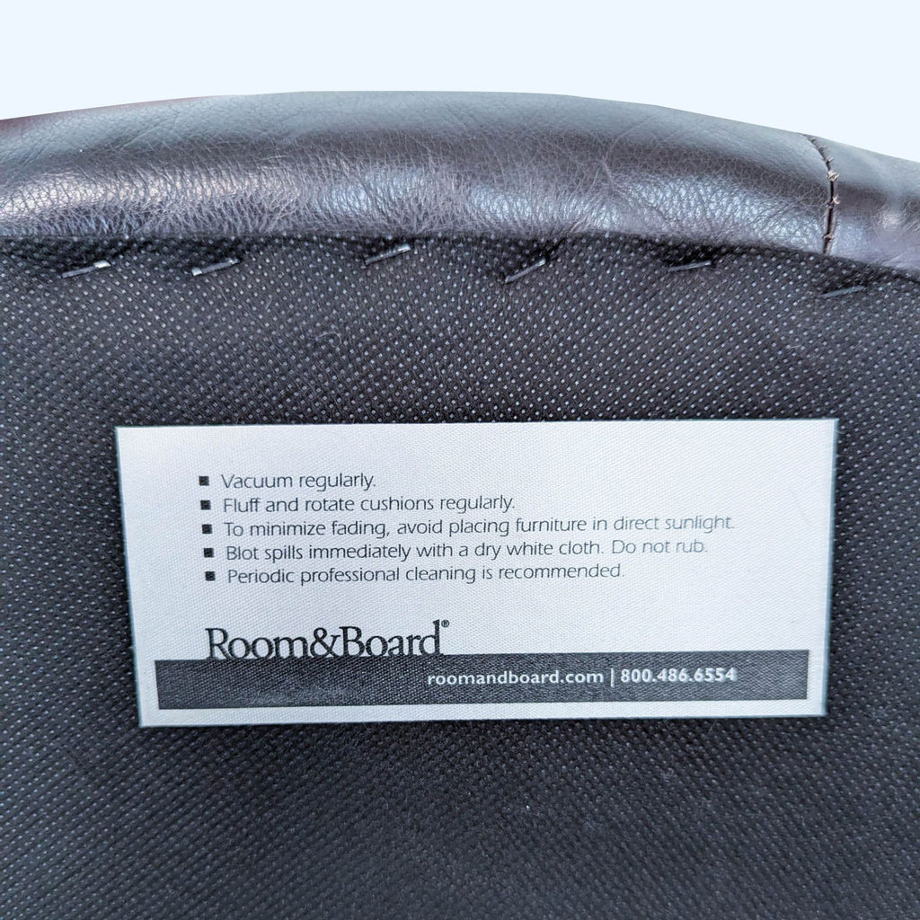 the label on the back of the chair is shown.