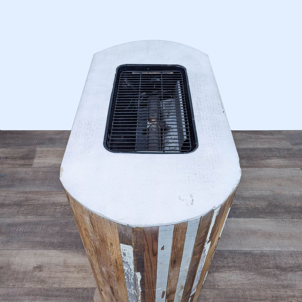 Rustic Wooden Gas Grill Island