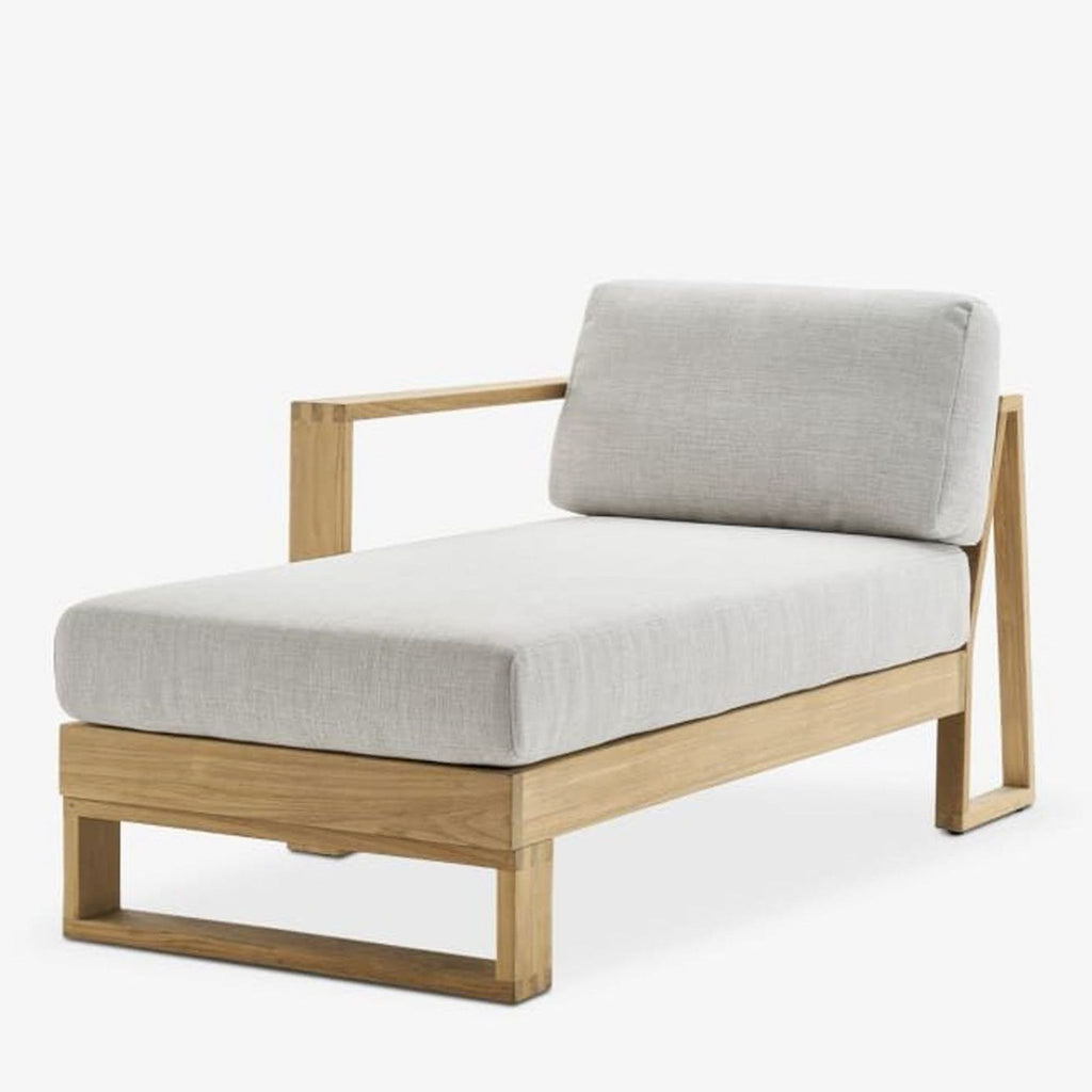 Modern Outdoor Chaise With Wood Frame