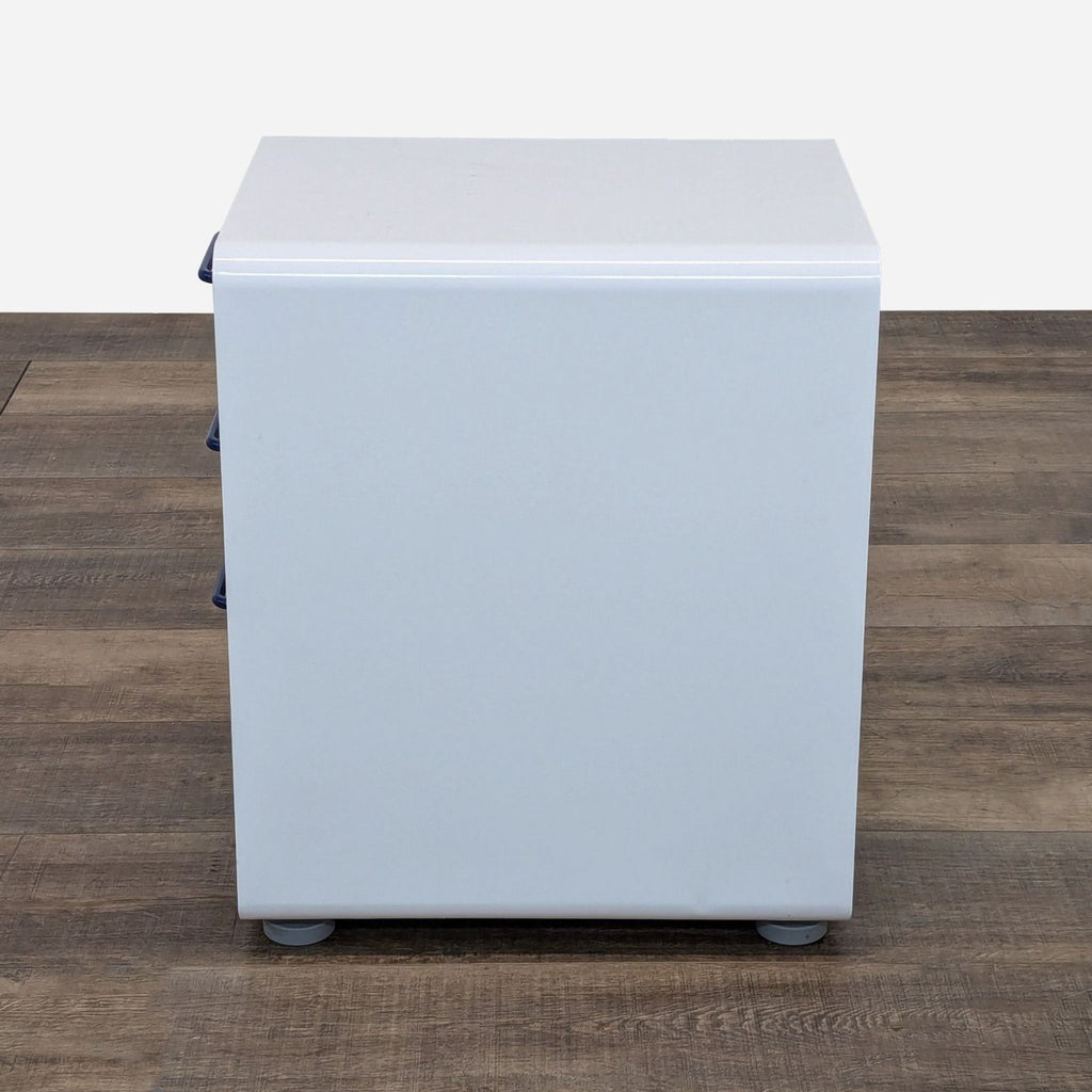 Poppin Three-Drawer Stow File Cabinet in Blue