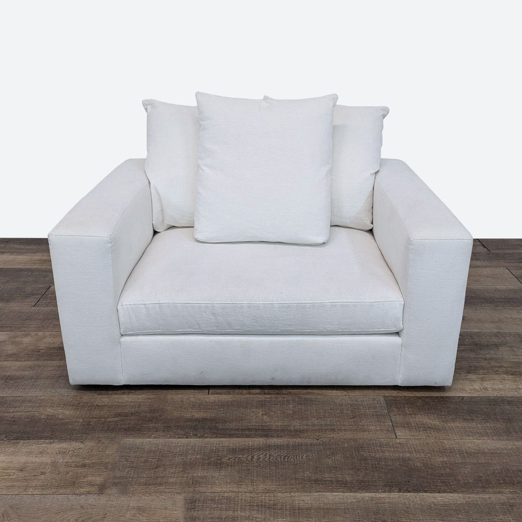 Plush White Lounge Chair with Cushions