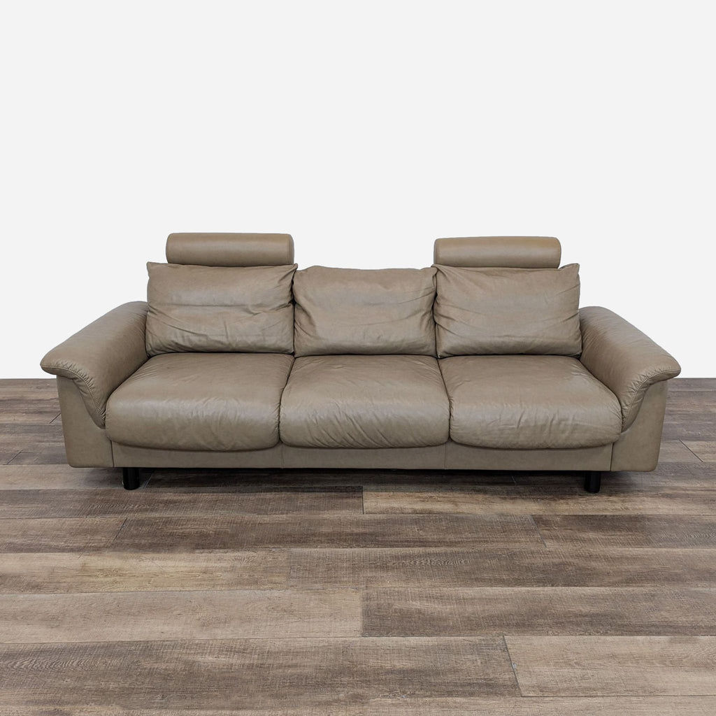 leather sofa in a modern style 3d rendering