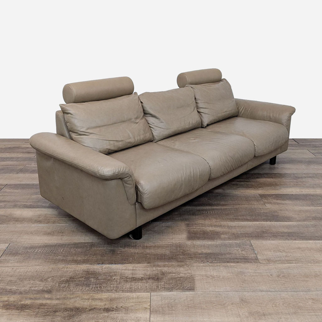 Elon’s Stressless E300 Modern Leather 3-Seat Sofa