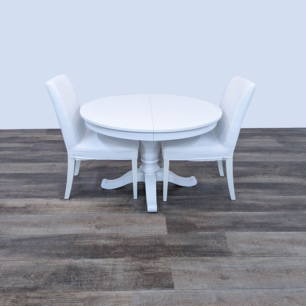 the gray barn heavenly winds white dining table with white chairs