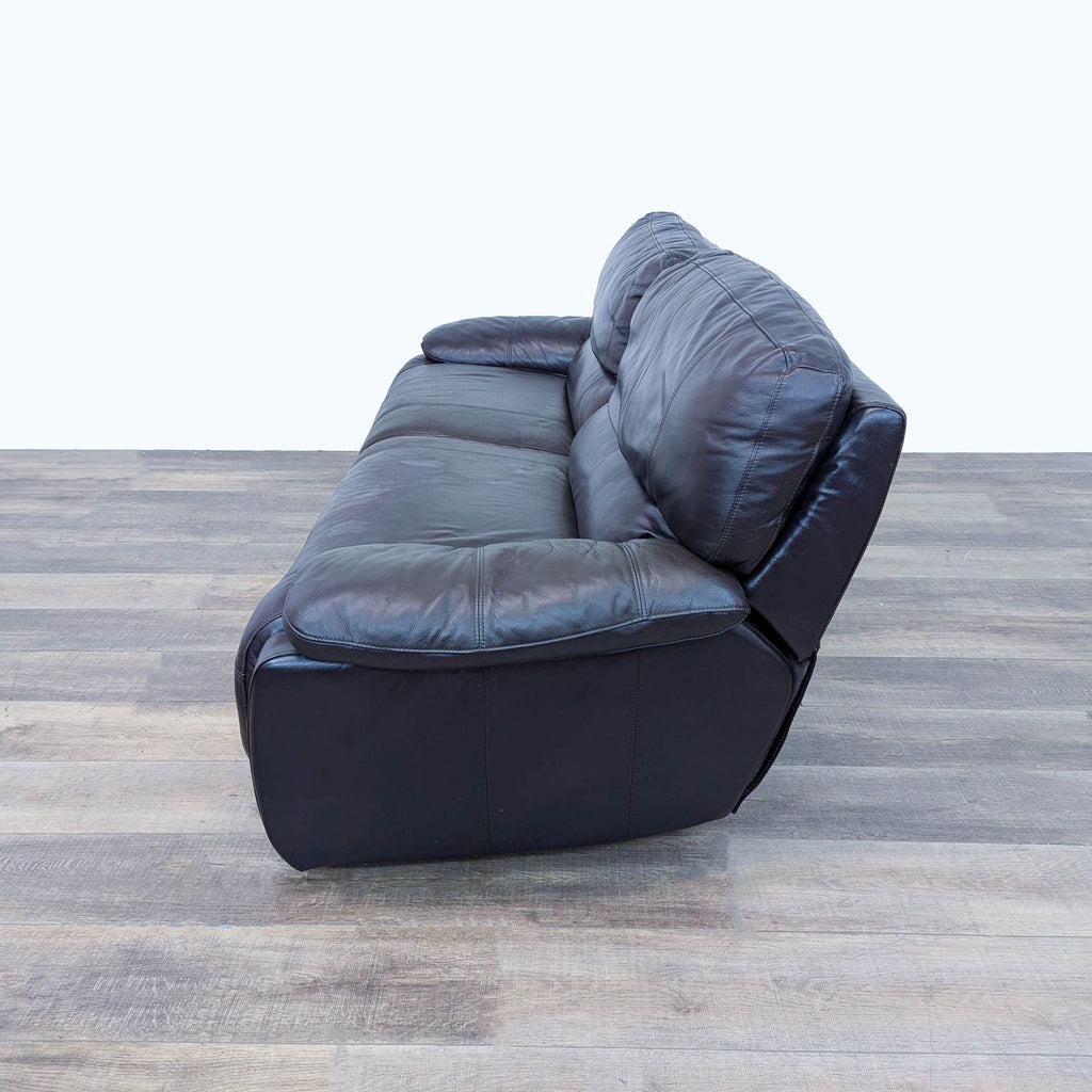 Macy’s Black Leather Reclining Loveseat