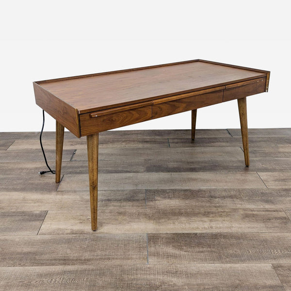 a mid century modern mahogany and walnut coffee table