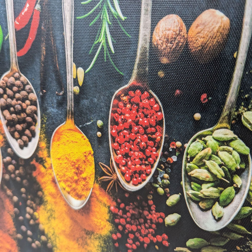 a picture of spices on a black background