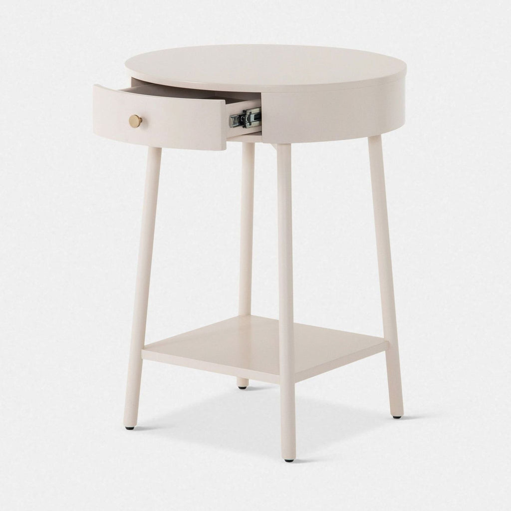 the [ unused0 ] side table is a simple, modern design with a white top and a