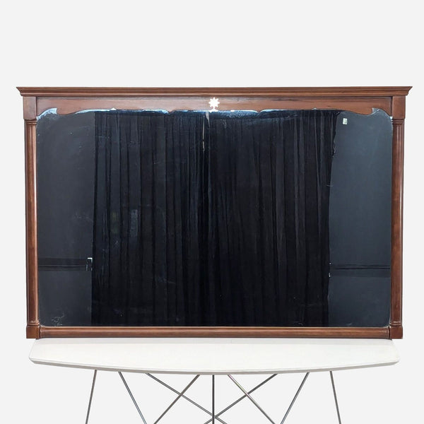 a [ unused0 ] style walnut and black screen cabinet