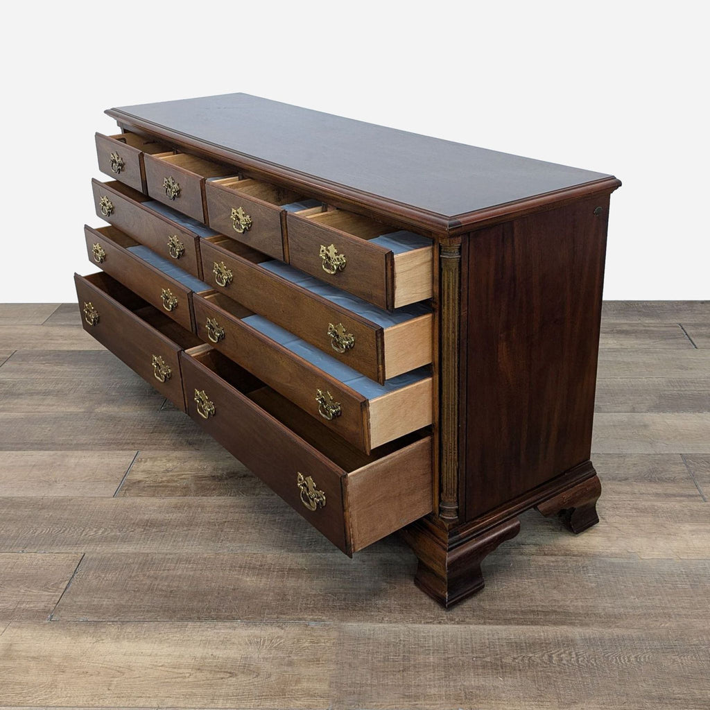 a large mahogany chest of drawers