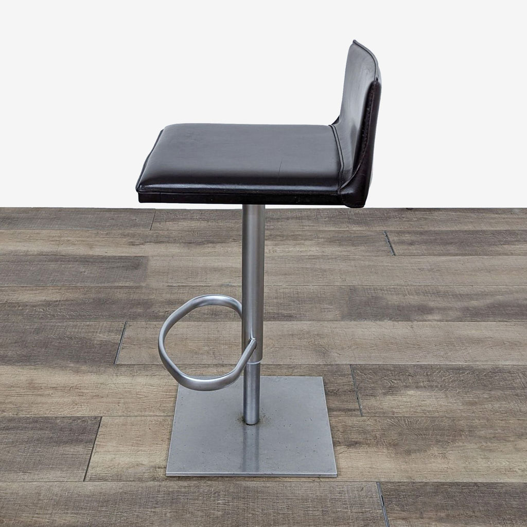 Design Within Reach Bottega Piston Leather And Metal Adjustable Height Stool