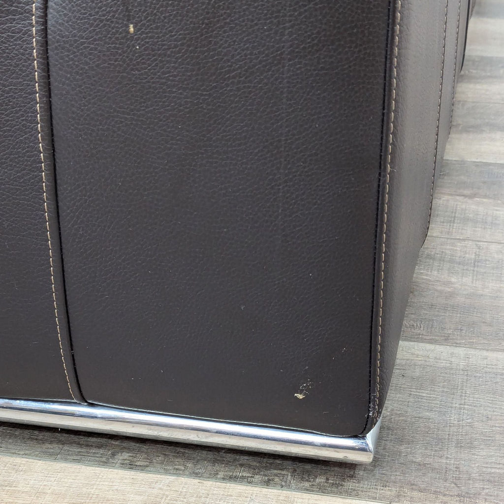 Style & Form Dark Leather Sectional with Adjustable Headrests