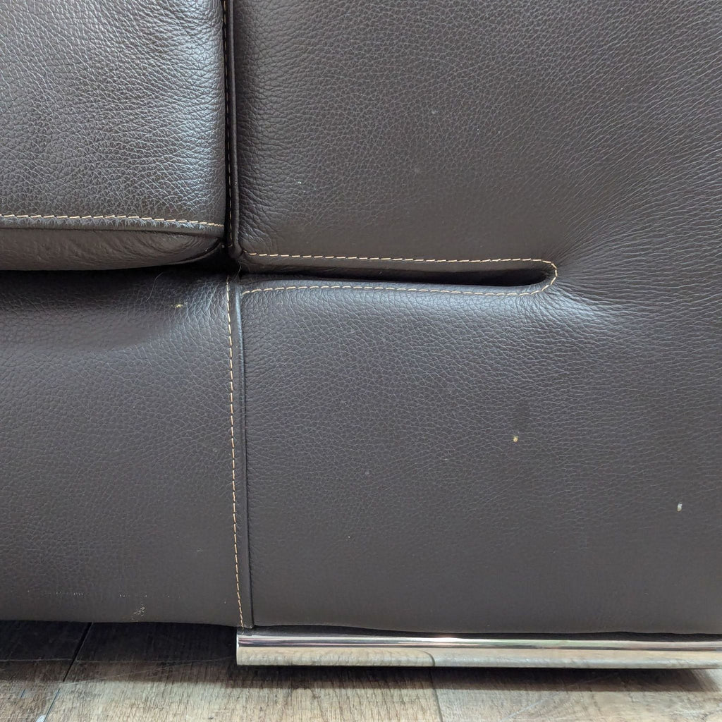 Style & Form Dark Brown Leather Loveseat with Plush Cushioning