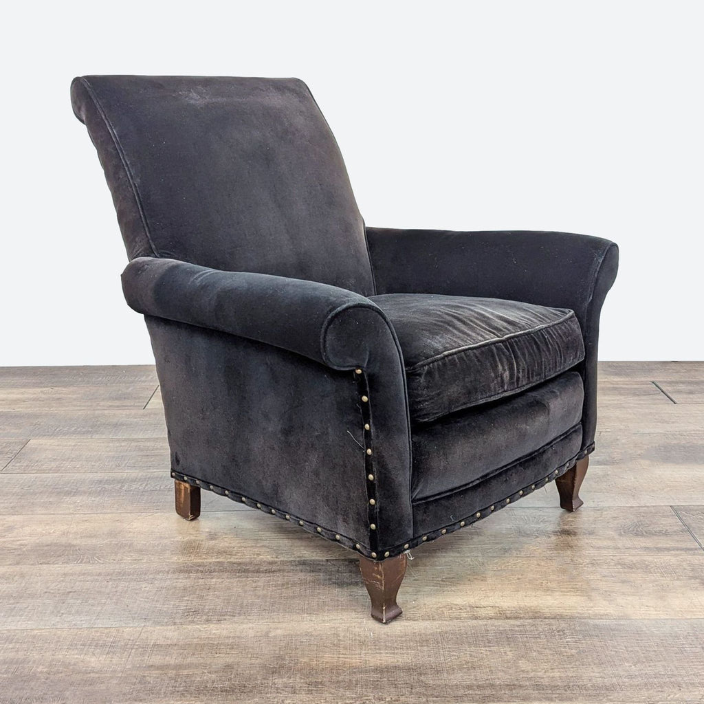 Michael Thomas Black Velvet Lounge Chair