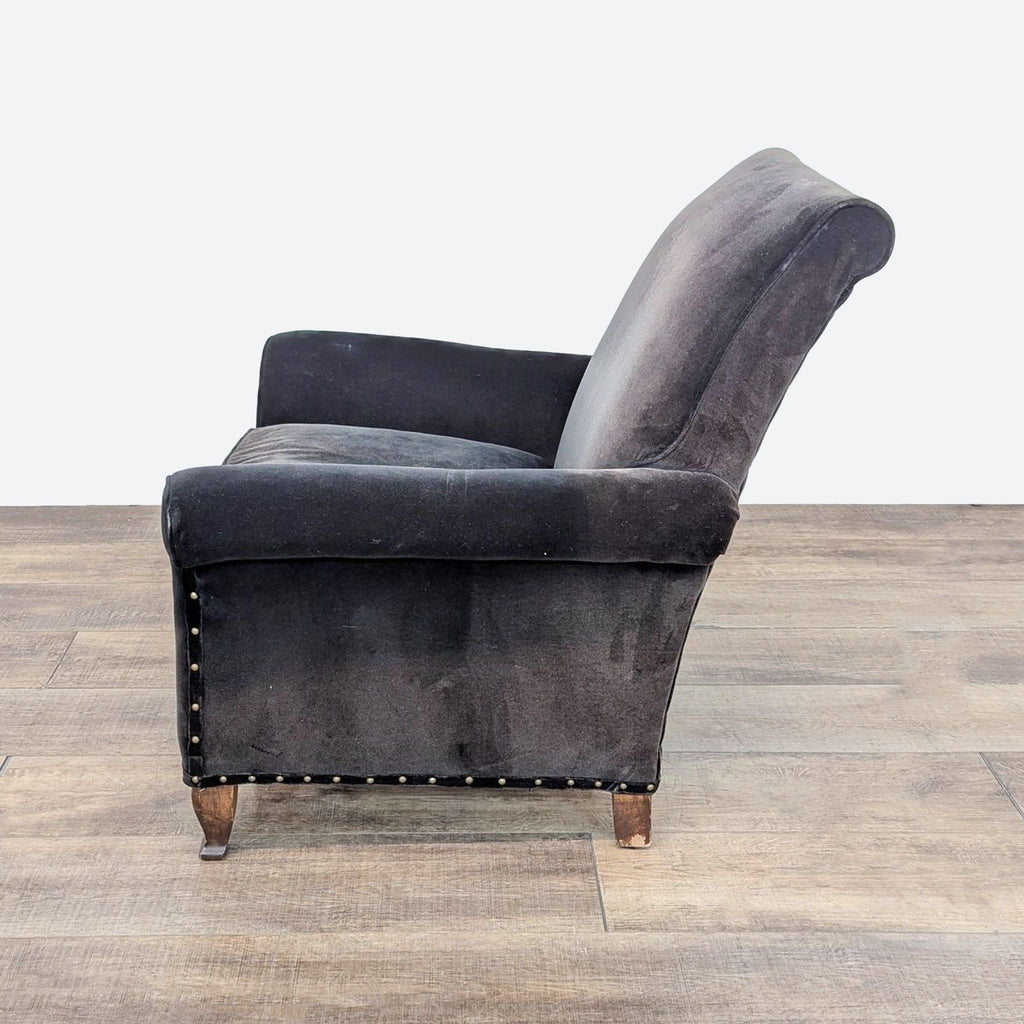 Michael Thomas Black Velvet Lounge Chair