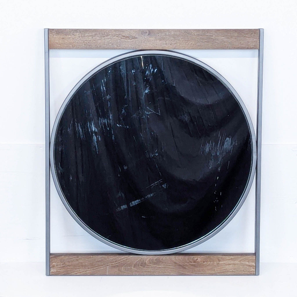 a painting of a circle with a black background