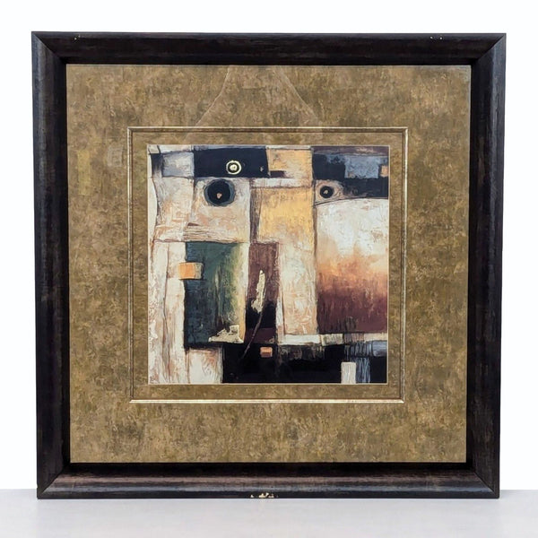 a framed abstract painting of a man