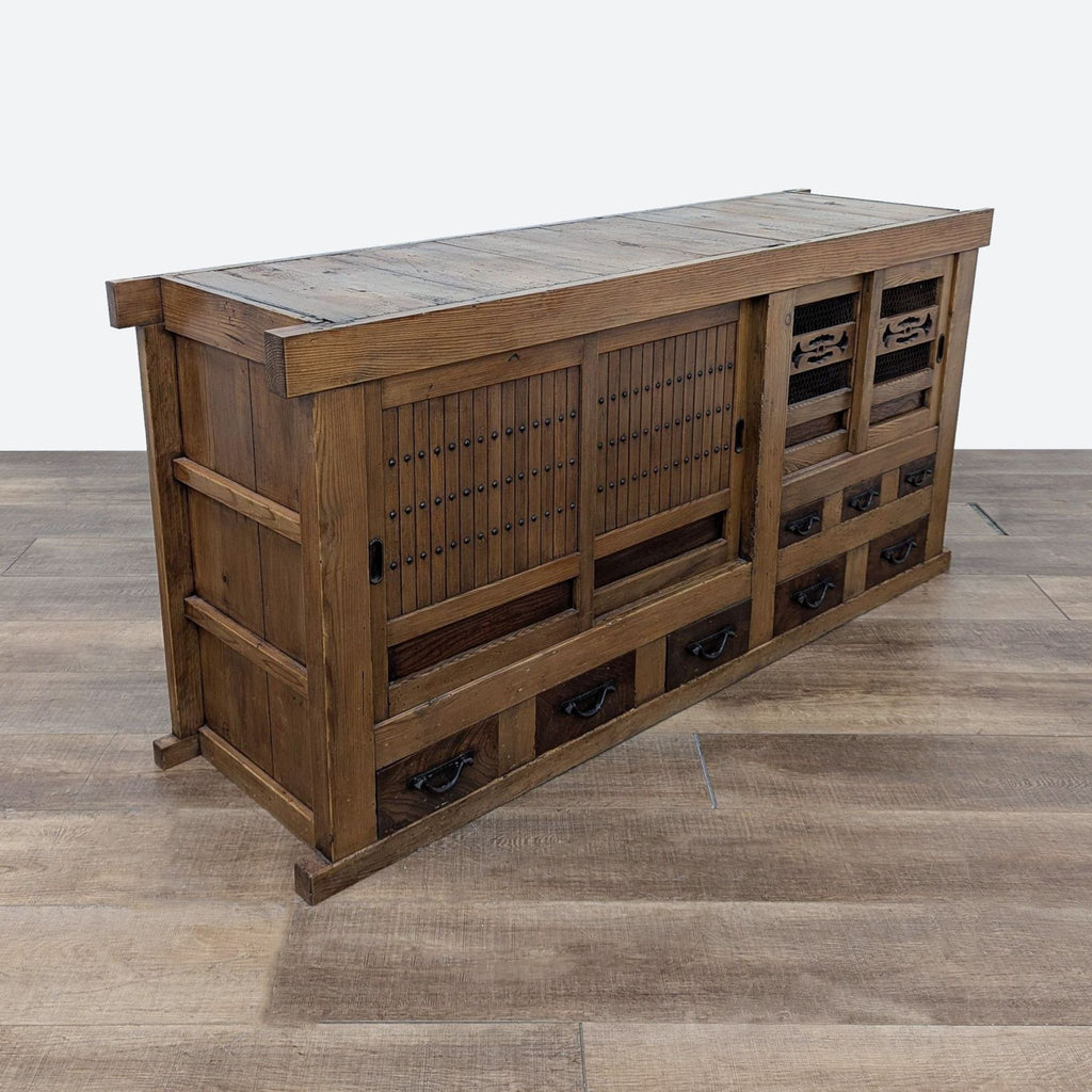 a large chinese teak wood buffet