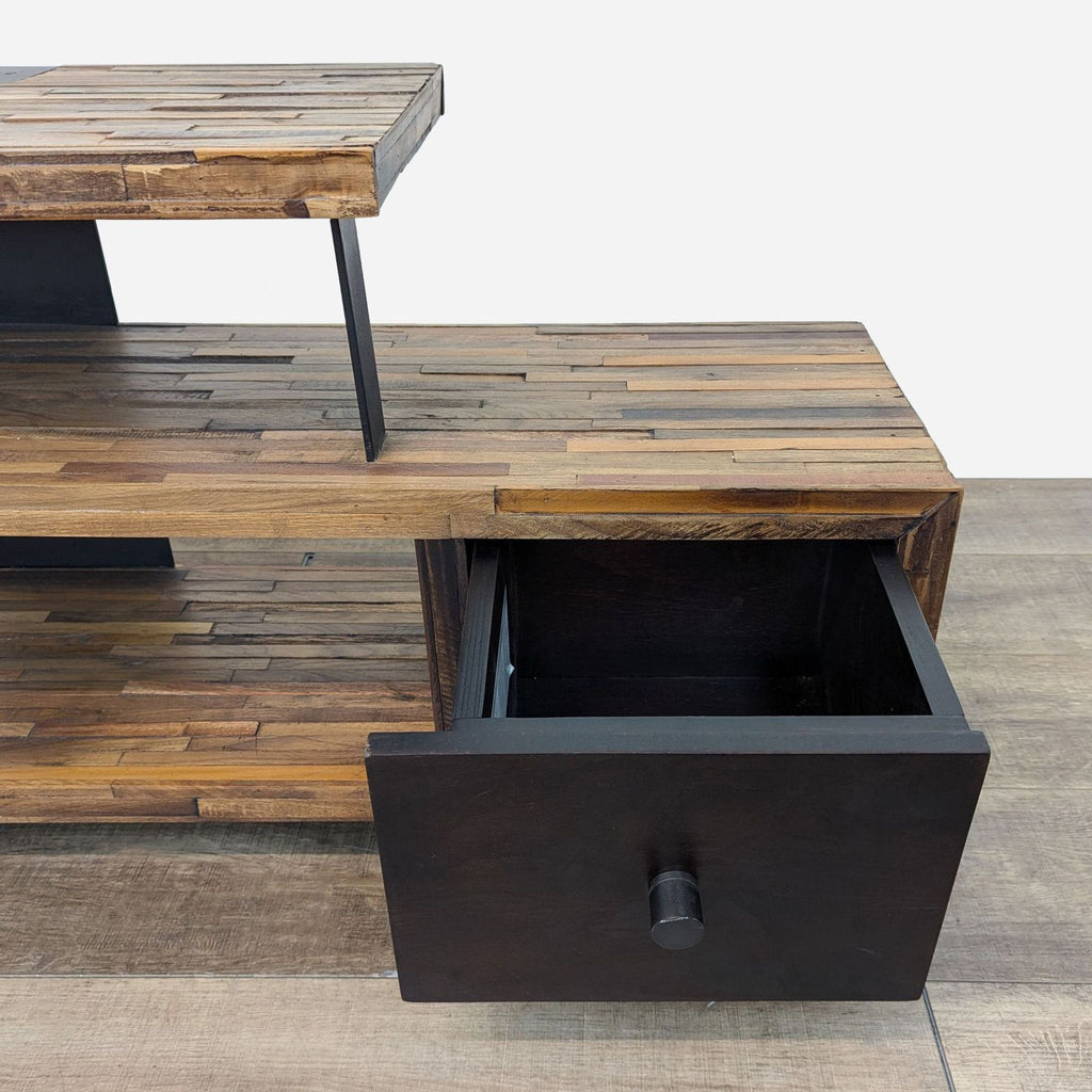 the [ unused0 ]'s storage unit is made from reclaimed wood and is made from reclaimed