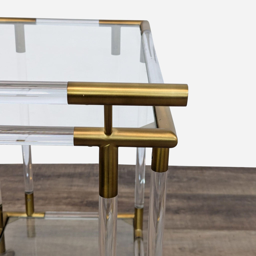Lucite & Brass Rolling Bar Cart