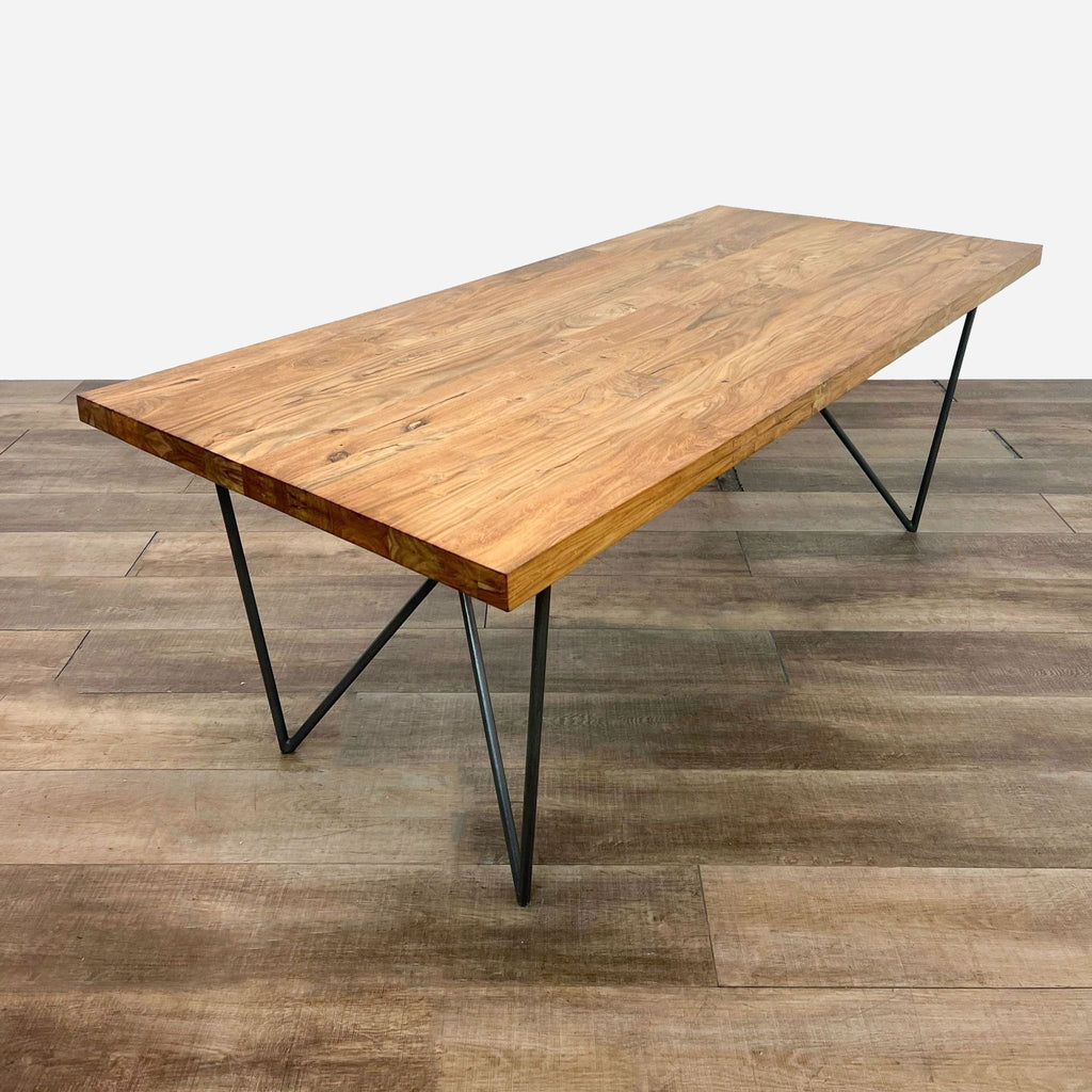 a vintage industrial reclaimed wood coffee table