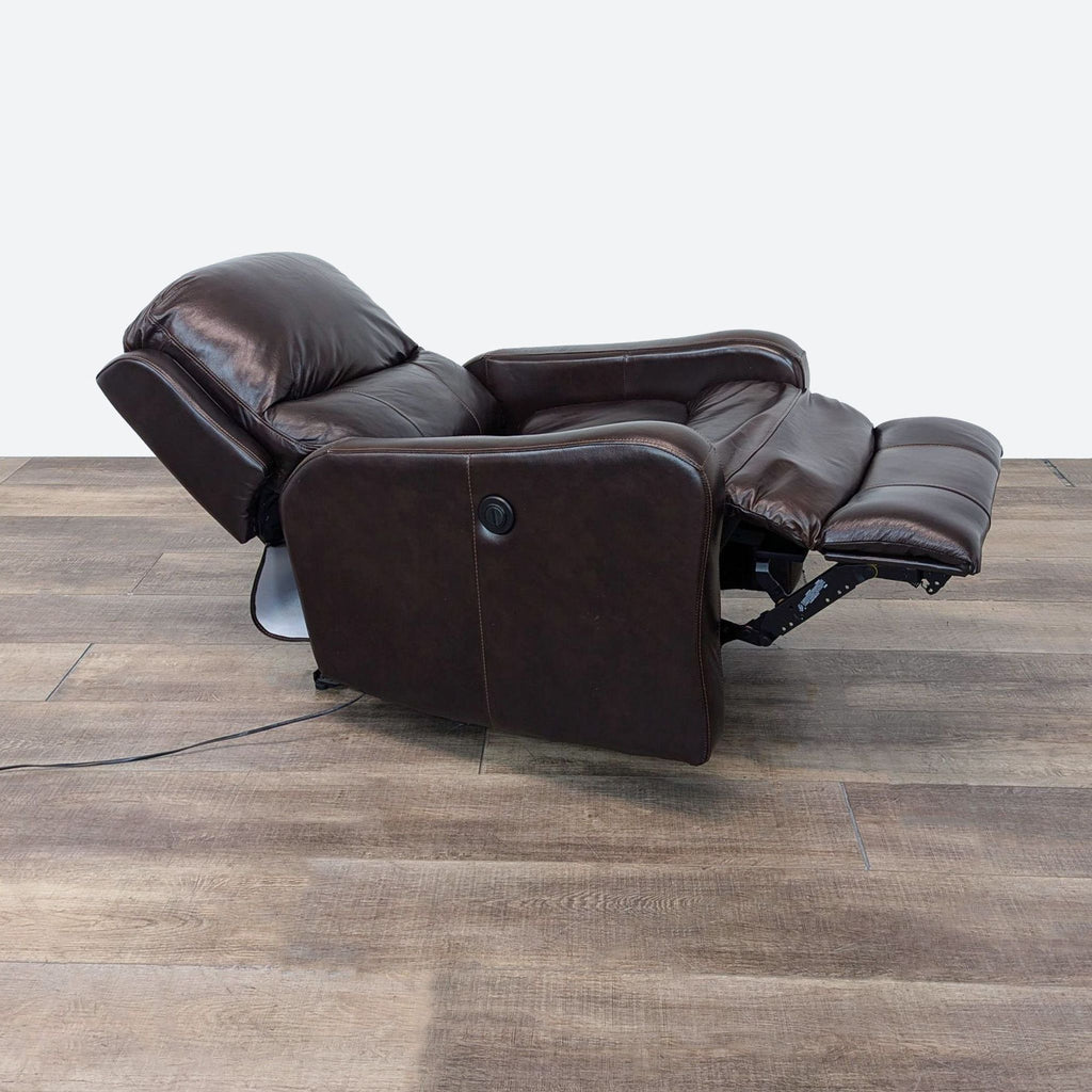 Plush Dark Brown Leather Recliner Chair