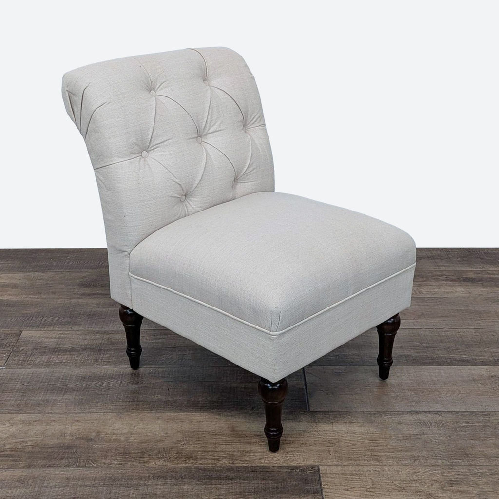 Rollback Tufted Slipper Chair