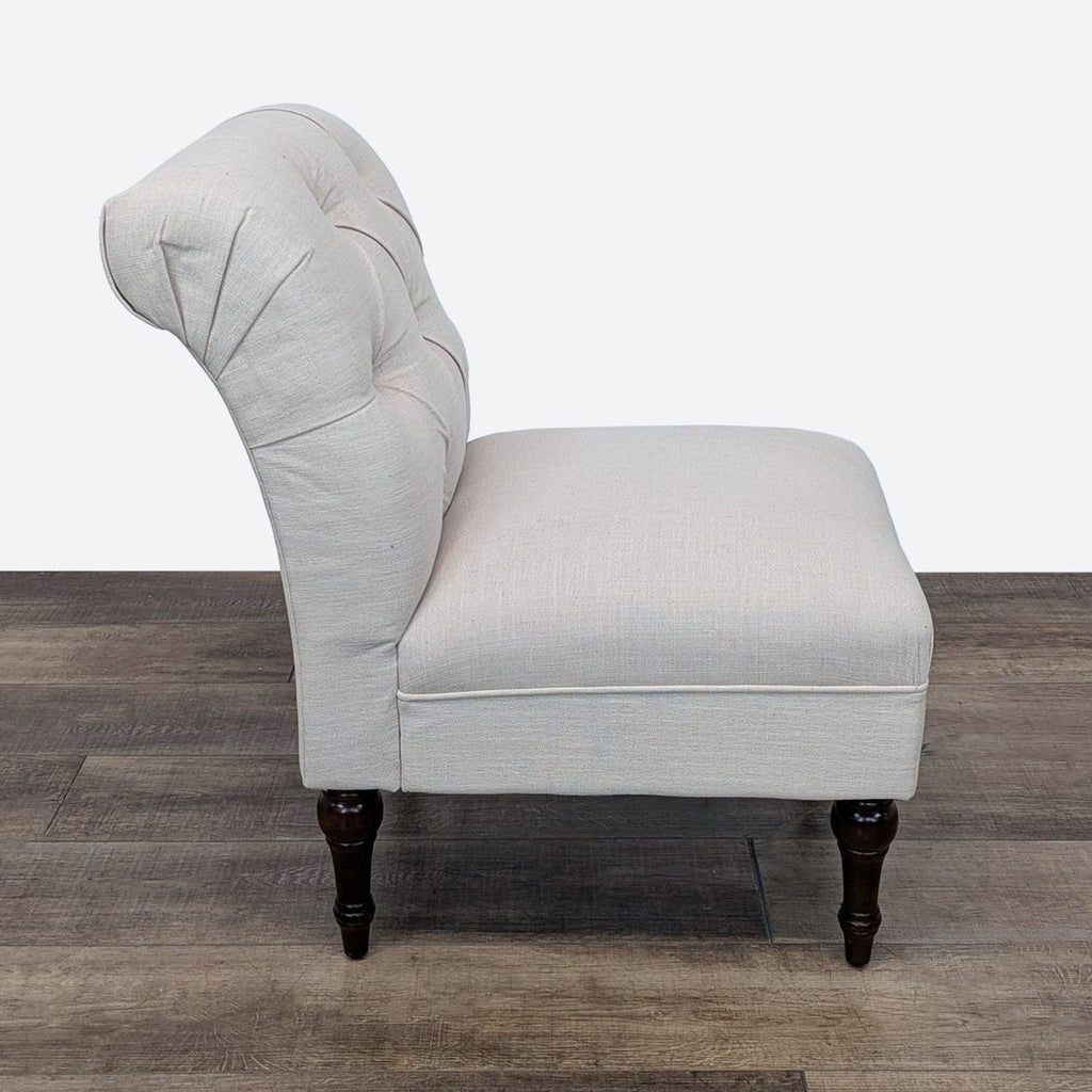 Rollback Tufted Slipper Chair