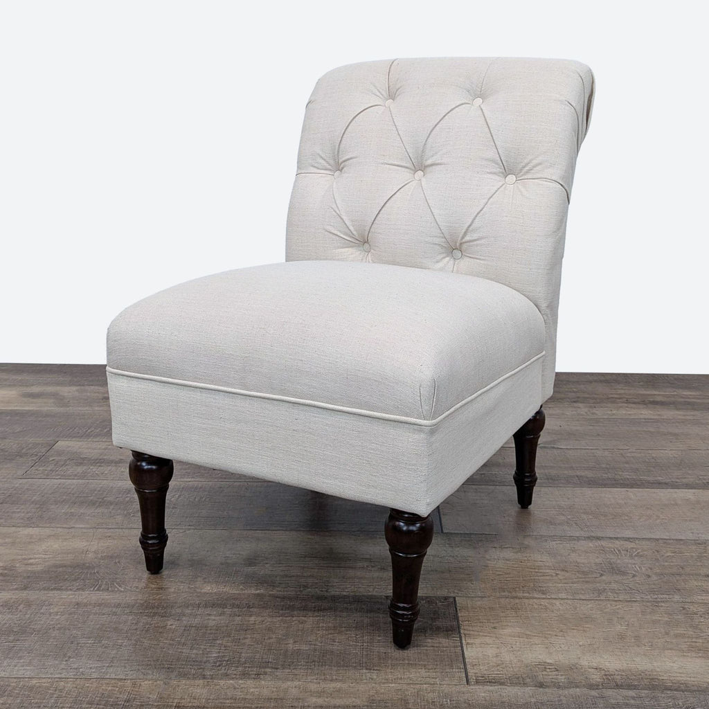 Rollback Tufted Slipper Chair