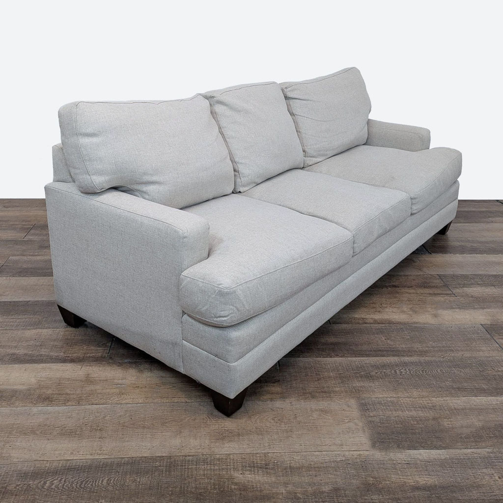 sofa in a grey fabric