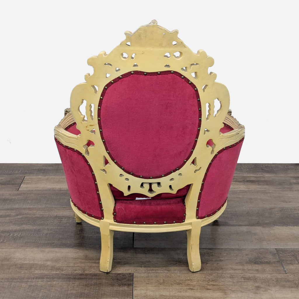 a red and gold chair