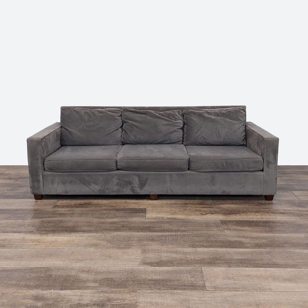 the sofa is a modern design with a modern twist.