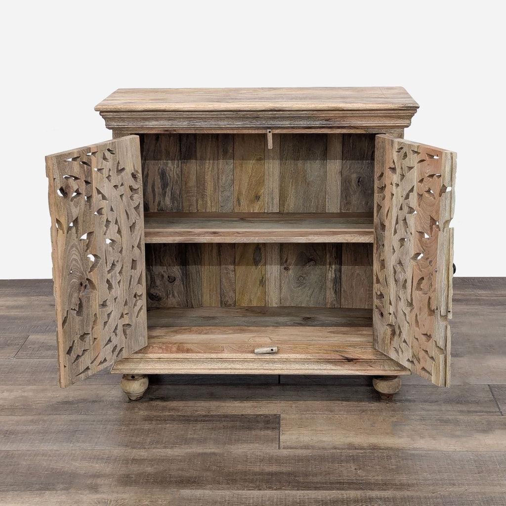 the urban port brown wood storage cabinet