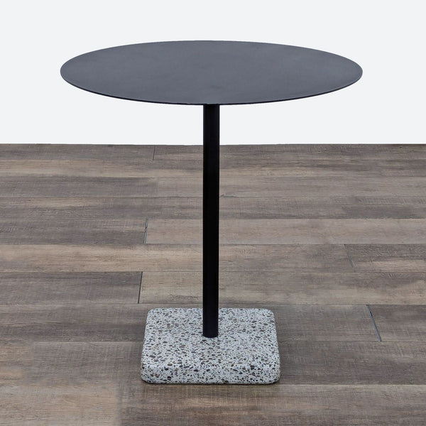 the table is a modern, minimalist design.