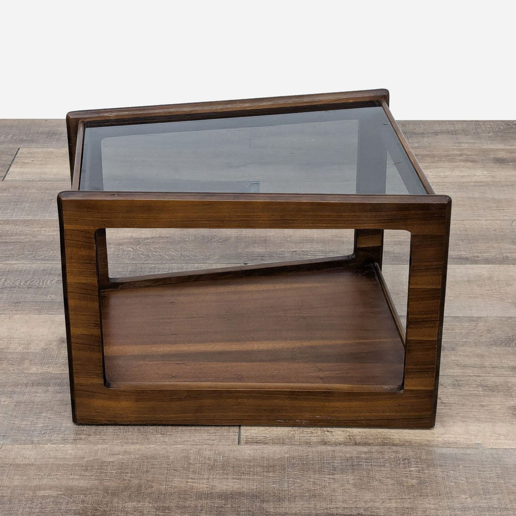 Wood and Glass Side Table