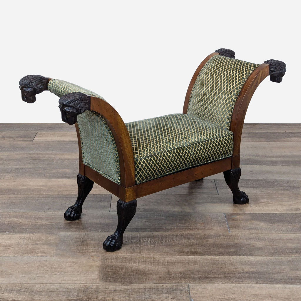 a [ unused0 ] style chair with a carved head and legs