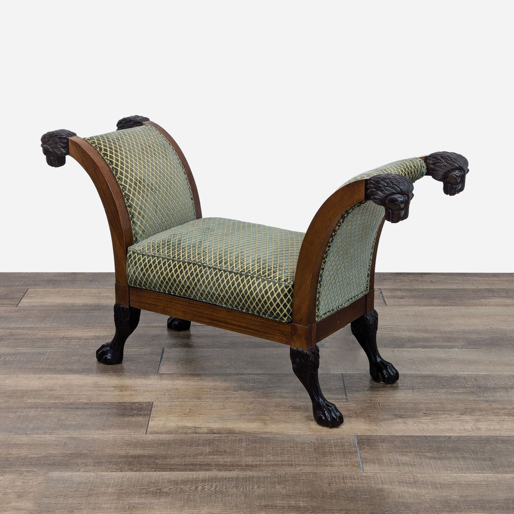 Baker Furniture Empire Style Bench With Upholstered Seating Area