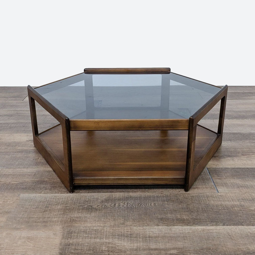 coffee table with a glass top.