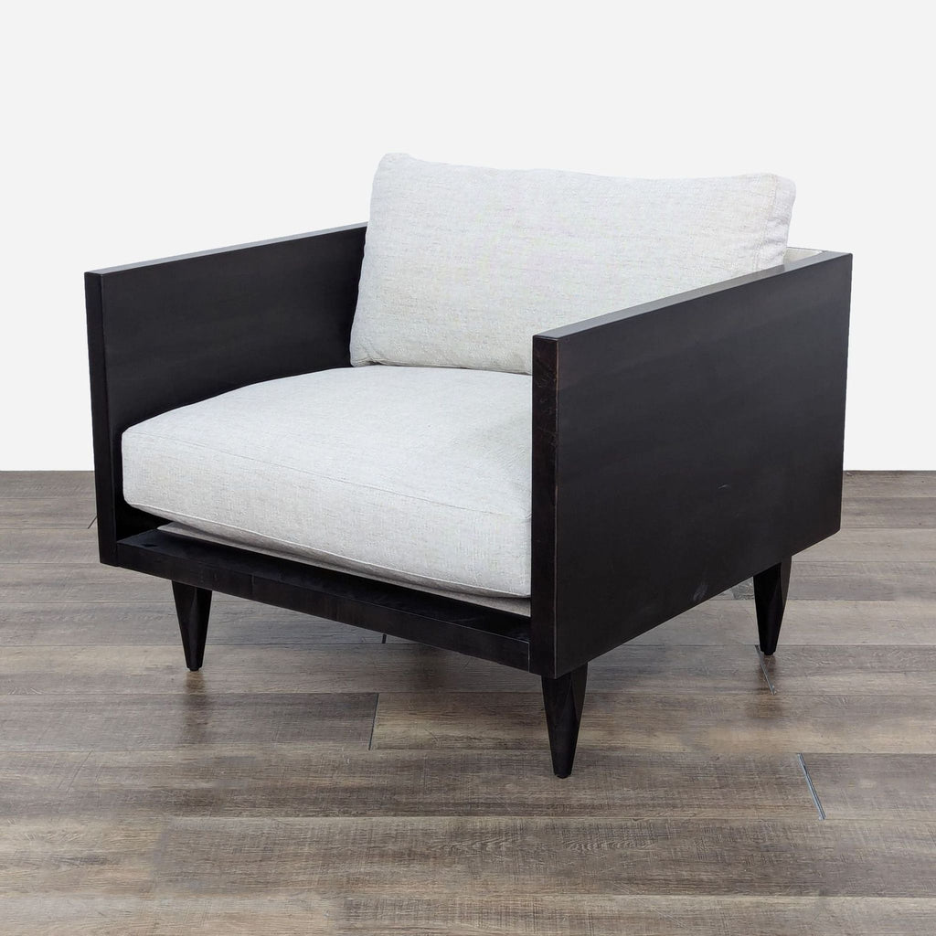 Crate & Barrel Modern Wood Frame Lounge Chair