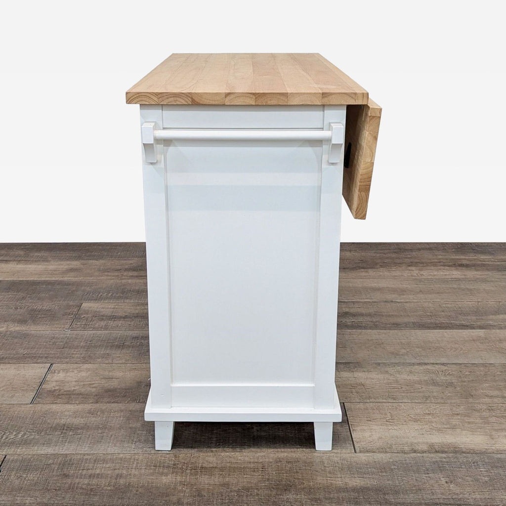 the gray barn windy poplars farmhouse style white finish kitchen cabinet with wood top