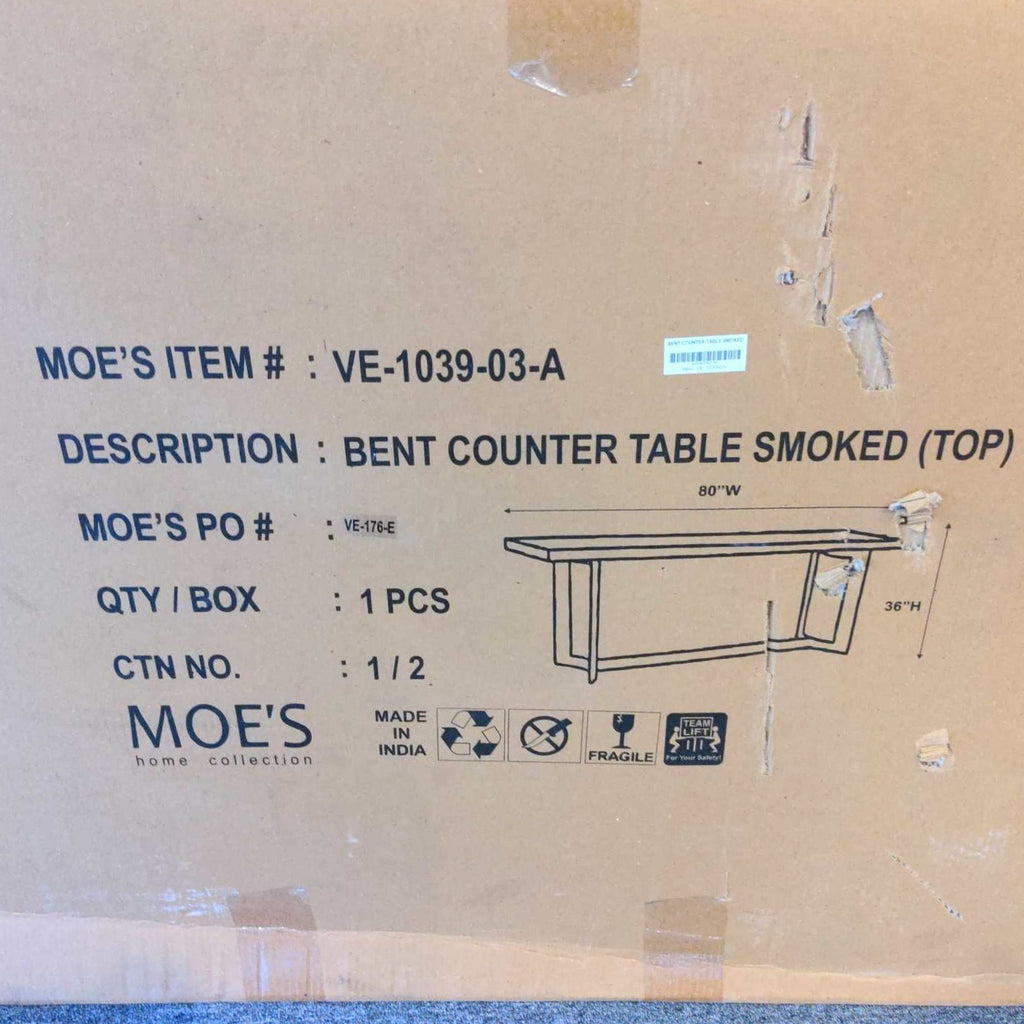 Moe’s Home Collection Bent Counter Height Dining Table-New in Box