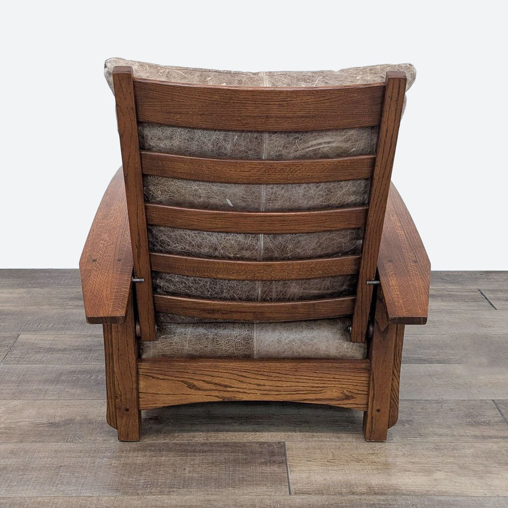 Morris Mission Style Leather and Oak Reclining Chair from The Barn