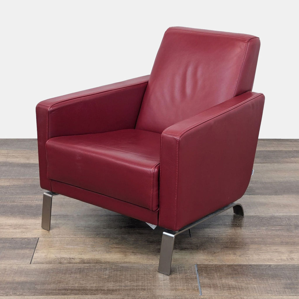 Fly Modern Leather Lounge Chair by BoConcept