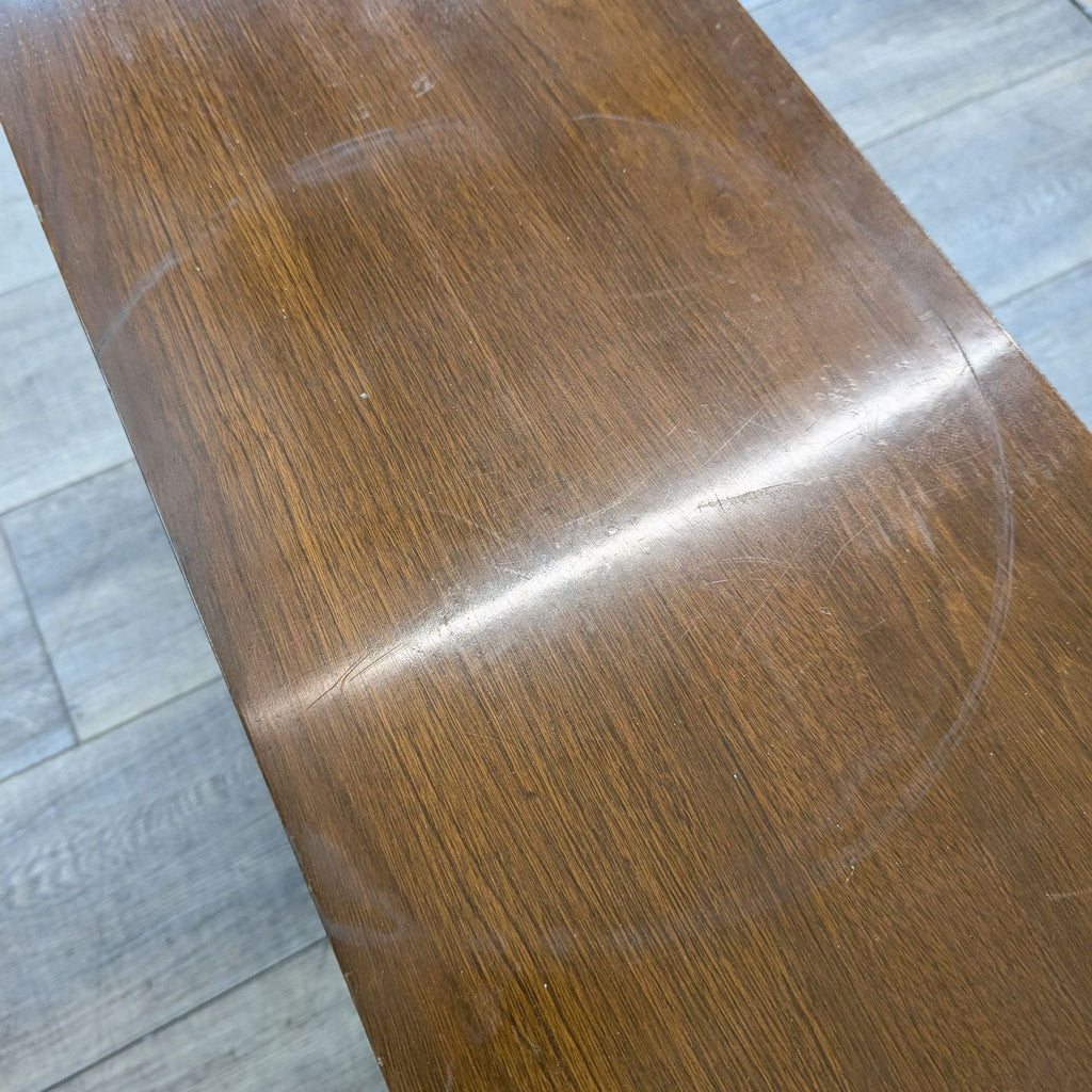 a close up of a table with a circular pattern on it