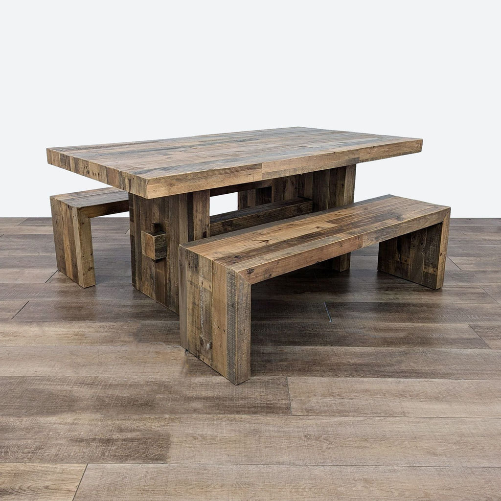 the urban port brown rustic wood dining table