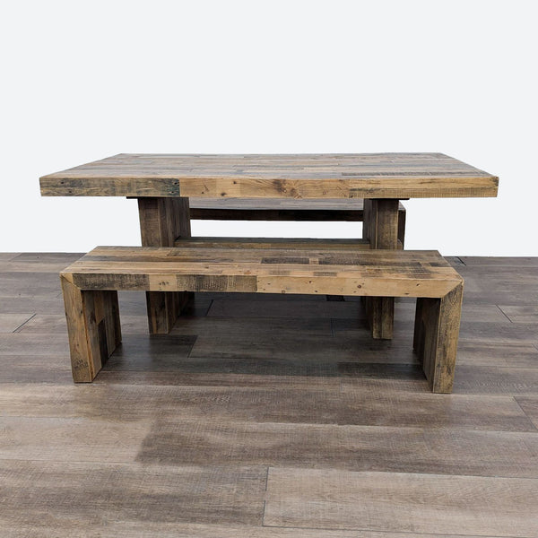 the urban port brown rustic reclaimed wood coffee table