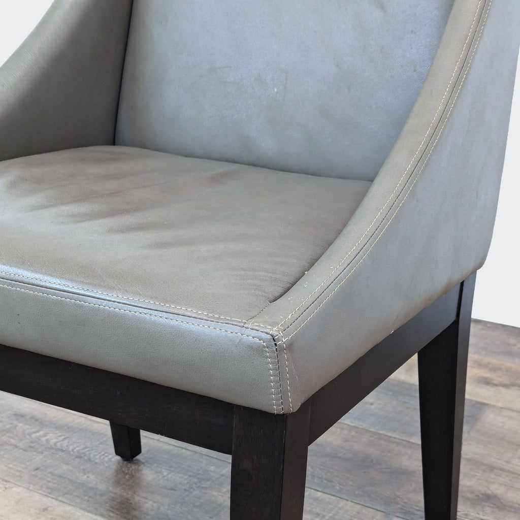 West Elm Curved Arm Leather Dining Chair