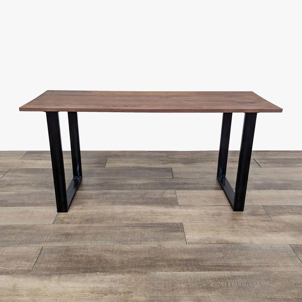 the modern dining table is made from solid wood.