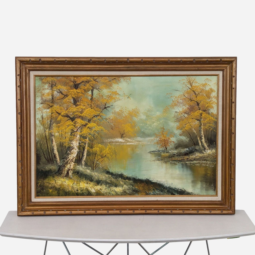 oil painting of a river