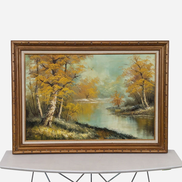 oil painting of a river